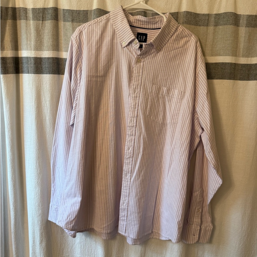 GAP Lavender and White Striped Shirt XL